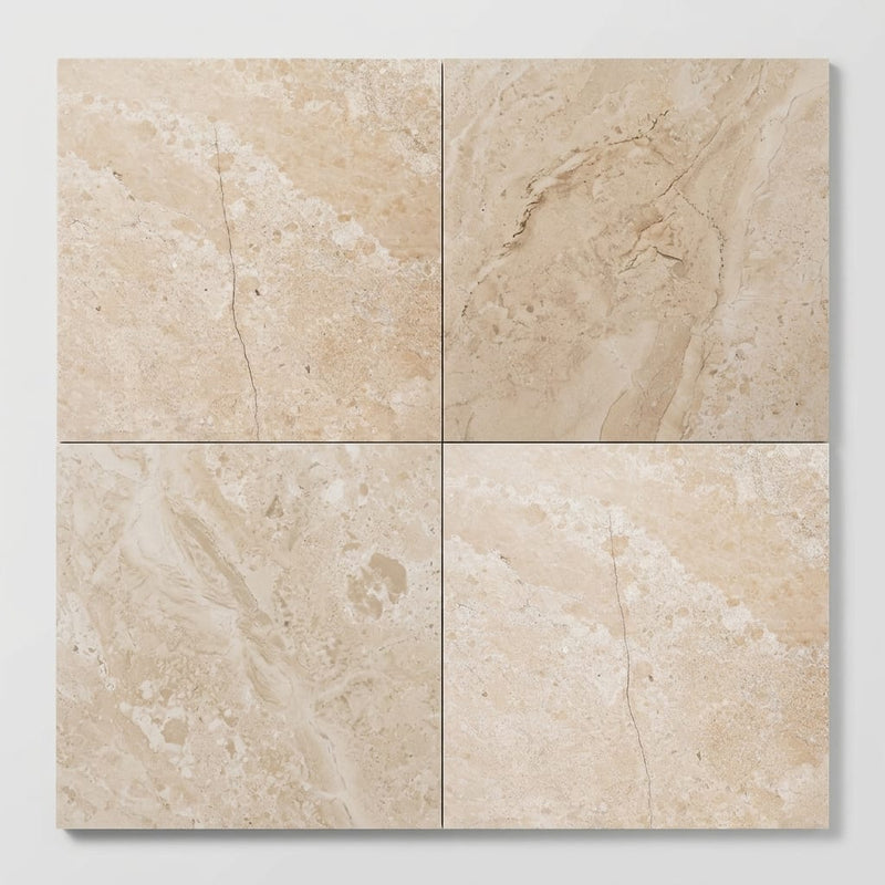 Diano Royal (Queen Beige) Marble 18x18 Honed Tile close-up