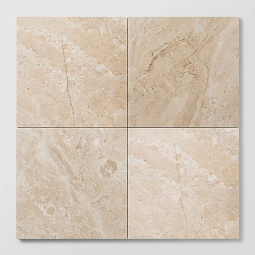 Diano Royal (Queen Beige) Marble 18x18 Honed Tile close-up