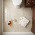 Diano Royal (Queen Beige) Marble 2x2 Polished Mosaic — Bathroom floor
