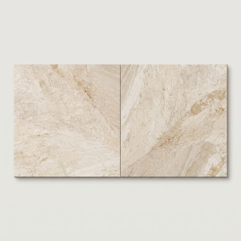 Diano Royal (Queen Beige) Marble 24x24 Honed Tile close-up