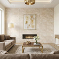 Diano Royal (Queen Beige) Marble 24x24 Honed Tile — Living Room feature wall