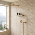 Diano Royal (Queen Beige) Marble 6x12 Honed Tile — Bathroom shower wall