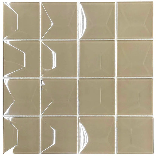 Dimension Champagne 12x12 Iridescent Square Glass Mosaic
