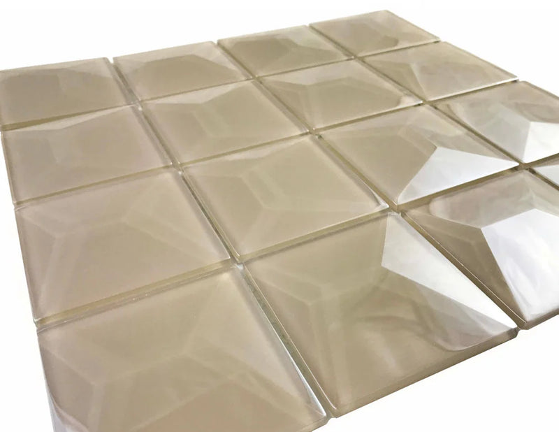 Dimension Champagne 12x12 Iridescent Square Glass Mosaic