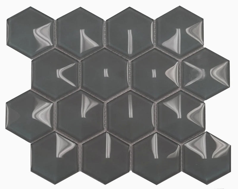 Dimension Grey 12x12 Iridescent Square Glass Mosaic