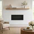 Dolamiti Ice 12x24 Polished Marble Tile — Living Room fireplace surround