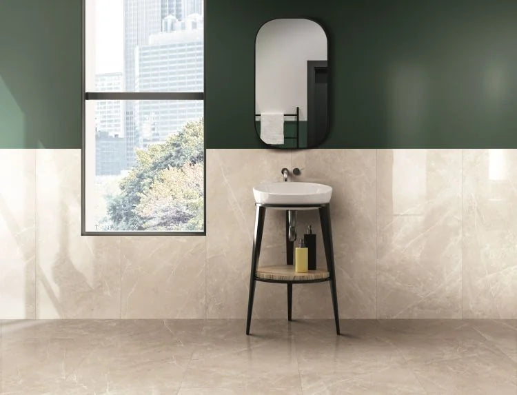 Dolomia White 24x48 Polished Stone Look Porcelain Tile