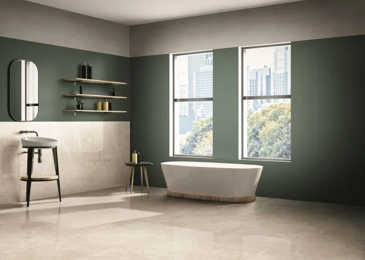 Dolomia White 24x48 Polished Stone Look Porcelain Tile