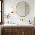 Dolomite 12x24 Honed Marble Tile — Bathroom vanity wall