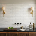 Dolomite 3x12 Honed Marble Tile — Wet Bar backsplash