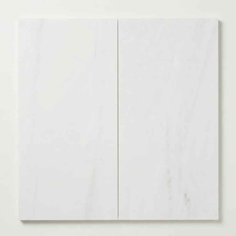 Dolomite White 12x24 Honed Marble Tile close-up
