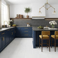 Dolomite White 12x24 Honed Marble Tile — Kitchen floor