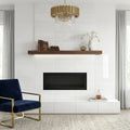 Dolomite White 12x24 Polished Marble Tile — Living Room fireplace surround