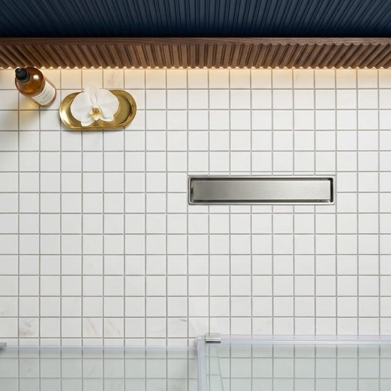 Dolomite White 2x2 Marble Mosaic — Bathroom shower floor