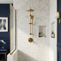 Dolomite White 2x2 Marble Mosaic — Bathroom shower wall