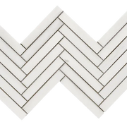 Dolomite White Herringbone 1x6 Honed Marble Mosaic