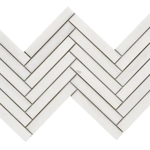 Dolomite White Herringbone 1x6 Honed Marble Mosaic