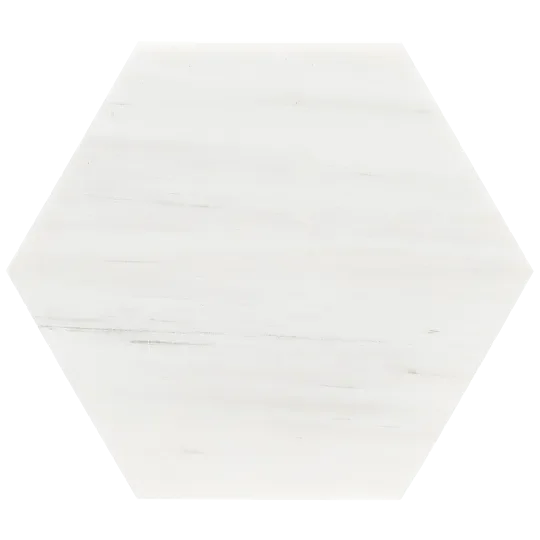 Dolomite White 8 Inch Hexagon Honed Marble Mosaic