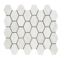 Dolomite White 8 Inch Hexagon Honed Marble Mosaic