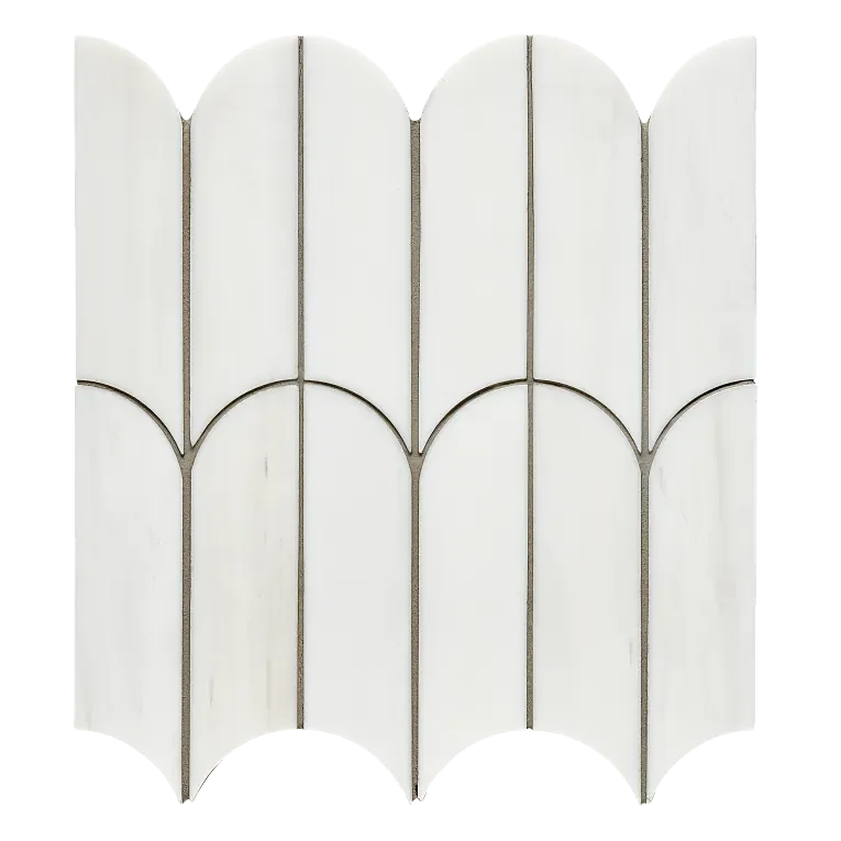 Dolomite White Arch Honed Marble Mosaic