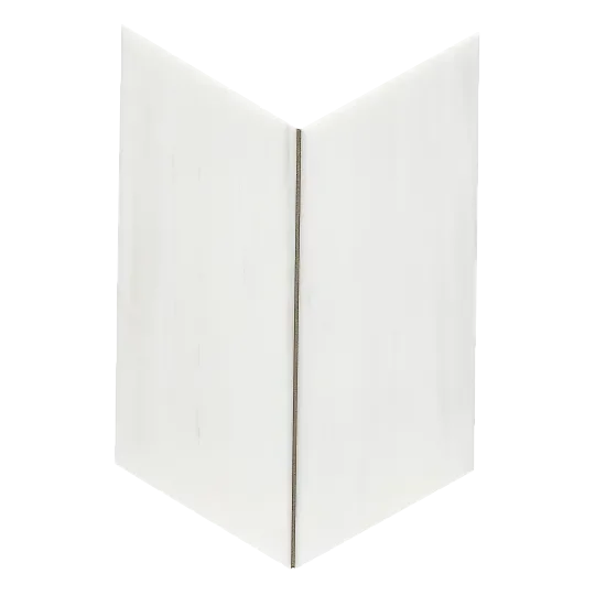 Dolomite White Large Chevron Honed Marble Mosaic