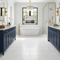 Dolomite White Marble Tile 12x24 Honed — Primary Bath floor