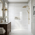 Dolomite White Marble Tile 12x24 Polished — Bathroom shower wall