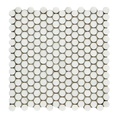 Dolomite White Penny Round 3/4 Honed Mesh Marble Mosaic