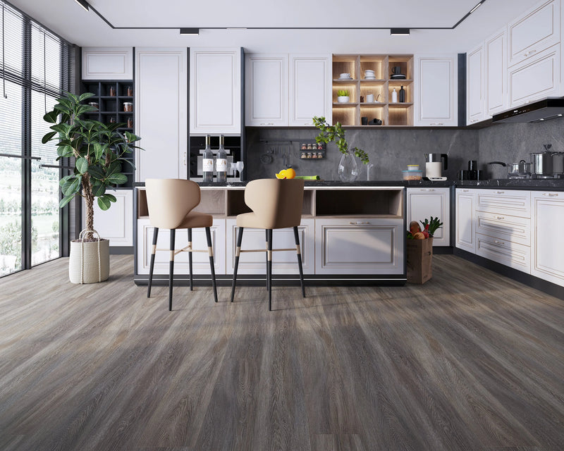 Domaine Graphic Charcoal 7x60 EIR Painted Bevel 20mil WPC Vinyl Flooring