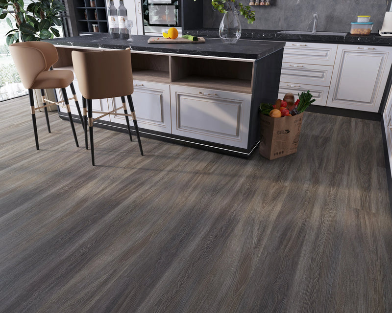 Domaine Graphic Charcoal 7x60 EIR Painted Bevel 20mil WPC Vinyl Flooring