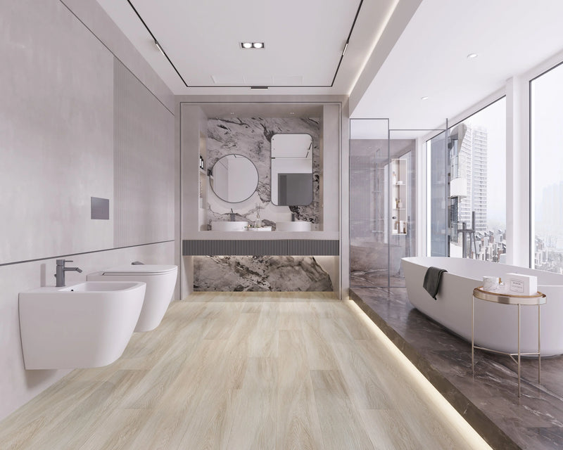Domaine Satin Beige 7x60 EIR Painted Bevel 20mil WPC Vinyl Flooring
