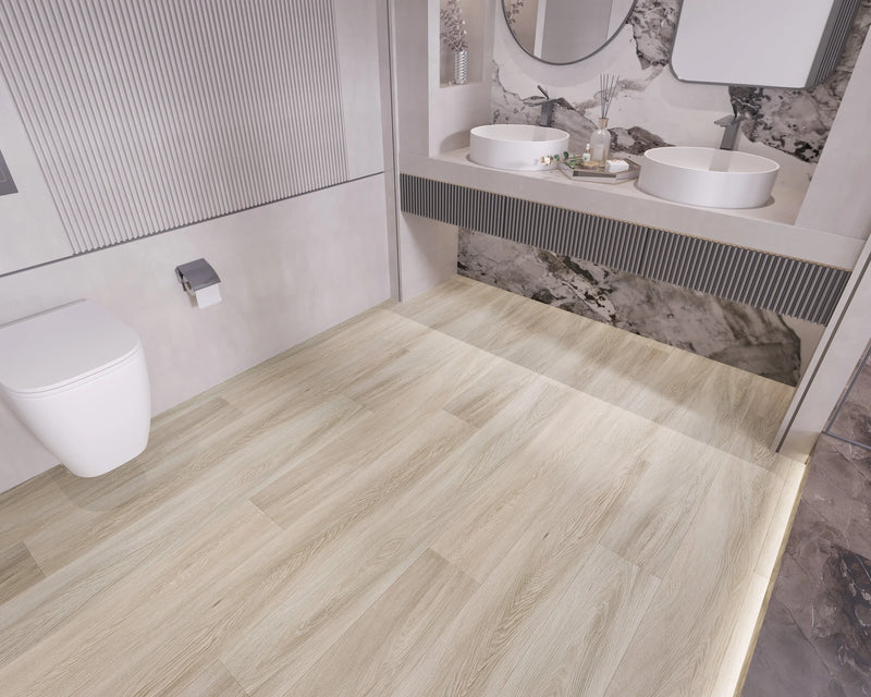 Domaine Satin Beige 7x60 EIR Painted Bevel 20mil WPC Vinyl Flooring
