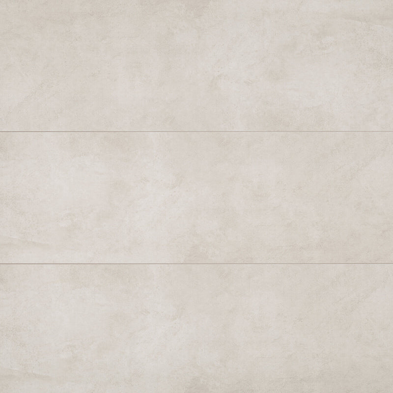 Close-up of a matte Donna Beige ceramic wall tile with soft beige linear stone-like variation.