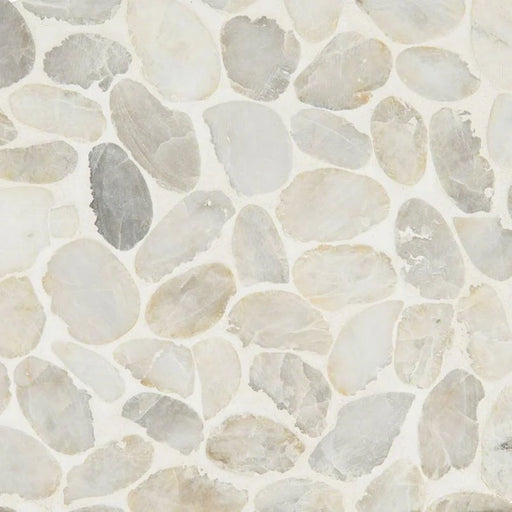 Dorado Pebbles Mesh Backed Tumbled Marble Mosaic Tile