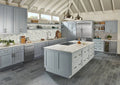 Dove Gray Arabesque Glossy Ceramic Mosaic Tile