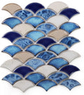 Dragon Scale Blue 2x2 Porcelain Mosaic