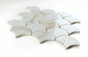 Dragon Scale Calacatta Gold 9.75x10 Polished Marble Mosaic