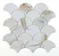 Dragon Scale Calacatta Gold 9.75x10 Polished Marble Mosaic