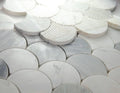 Dragon Scale Calacatta Grey 9.5x9.75 Marble Mosaic