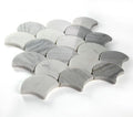 Dragon Scale Calacatta Grey 9.5x9.75 Marble Mosaic