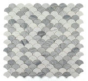 Dragon Scale Calacatta Grey 9.5x9.75 Marble Mosaic