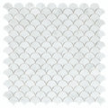 Dragon Scale Carrara 9.75x9.75 Marble Mosaic