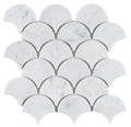Dragon Scale Carrara 9.75x9.75 Marble Mosaic