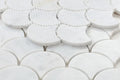 Dragon Scale Carrara 9.75x9.75 Marble Mosaic