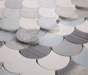 Dragon Scale Deep Ocean 12x12 Marble Mosaic