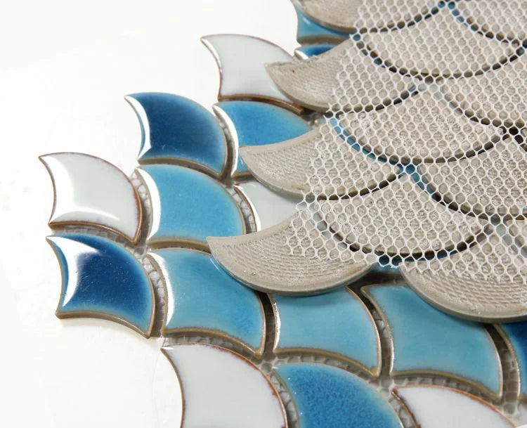 Dragon Scale Lake 9.75x12 Porcelain Mosaic