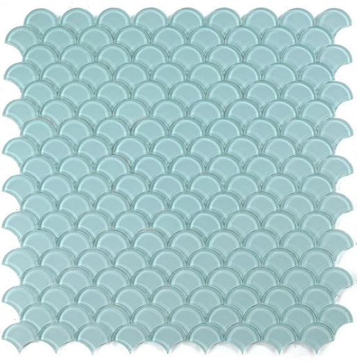 Dragon Scale Mint 9.5x9.5 Glass Mosaic