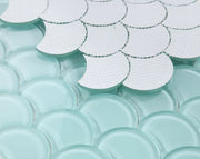 Dragon Scale Mint 9.5x9.5 Glass Mosaic