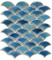 Dragon Scale Navy 9.75x12 Porcelain Mosaic