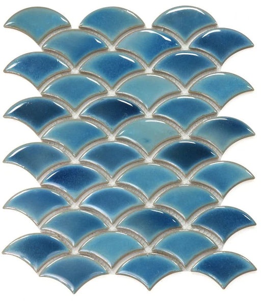 Dragon Scale Navy 9.75x12 Porcelain Mosaic